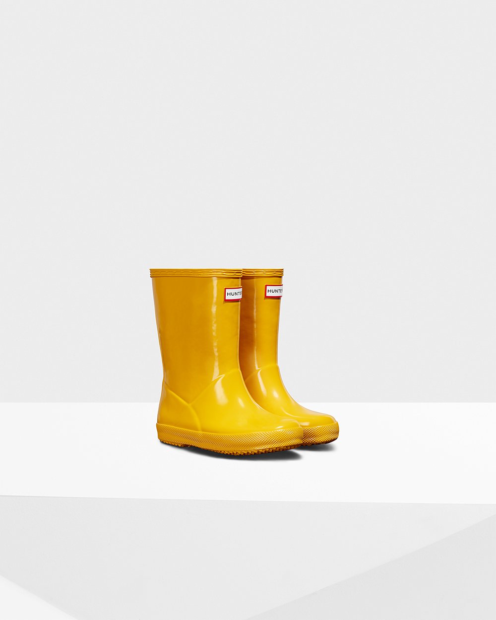 Bottes de Pluie Hunter Original First Classic Gloss Enfant Jaune KYXELAH-85